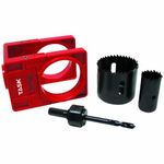 Task Tools T22098 Door Lock Installation Kit with High Carbon Steel Hole Saw Blades