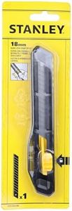 STANLEY STHT10323-800 18 mm Plastic Slide Lock Snap-Off Knife for Home & Professional Use, Carbon Steel Blades with 15 Cut-Off Points for Precision, YELLOW & BLACK