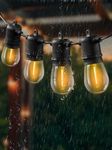 DAMAING Outdoor String Lights 96FT Patio Lights with 32 Shatterproof S14 LED Edison Bulbs,IP65 Weatherproof Hanging Lights for Outside Backyard,gazobo,Porch,Cafe,Balcony,Canopy,Party,2 Pack x 48Ft