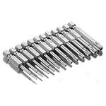 Gunpla 12 Pieces 50mm S2 Security Torx Screwdriver Bit Set Electricians Hex Shank Head Drill Screwdriver Air Bit Tools with Hole 1/4" Shank T5 T6 T7 T8 T9 T10 T15 T20 T25 T27 T30 T40