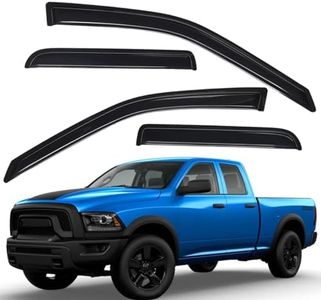 Lightronic WV94101 Outside-Mount Side Window Visor Deflector Rain Guard, Dark Smoke, 4-Pieces Set, Fits 2009-2018 Dodge Ram 1500 Quad Cab, 2019-2023 Ram 1500 Classic Quad Cab