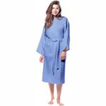 Enchant Home Premia - Pure Cotton | Highly Absorbent| Super Soft | Light Weight| Unisex Waffle Design Bath Robe (Sky Blue)