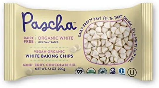 Pascha Organic Vegan White Baking Chips - Dairy-Free Alternative - Rice-Based Bulk Baking Chocolate - Allergen-Free & Plant-Based - Rainforest Alliance Certified Cocoa Butter, (Pack of 6)
