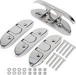 NovelBee 4pcs Boat Cleat, Dock Cleat, 316 Stainless Steel Folding Dock Boat Cleats Deck Flip Up with Fasteners (6")