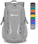 ZOMAKE 40L Foldable Backpack Lightweight Rucksack,Packable Small Backpacks Water Resistant for Travel Hiking Camping Walking Men Women(Silver Gray)