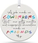 Gifts for Coworkers, Funny Christmas Ornaments 2023, Gifts for Women, Men, Best Friend, Work Bestie, Friendship, Coworker Leaving Gifts, Retirement Gifts Women Men Ceramic Ornament