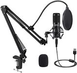 Ikedon 192KHz/24Bit USB Condenser Microphone, Plug & Play, Studio Cardioid Mic for Recording YouTube Gaming Podcasting