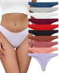 SweetSnow 10 Pack Seamless Thongs for Women Breathable Thong Underwear Set No Show Panty Line, Multicolor - 7, 3X-Large Plus