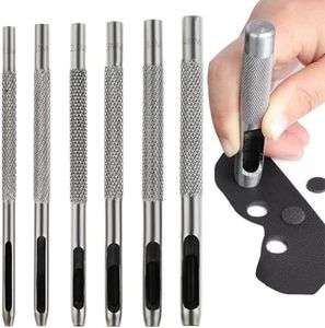 6 Pcs Leather Belt Hole Puncher Tool For Leather Oval Leather Punch Assorted 1.5-4MM Hollow Leather Punches Leathercraft Round Hole Punching Tools for Leather Watch Band Leather Belt Gasket Belt