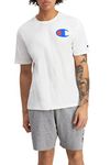 Champion Men's, Classic Graphic, Soft and Comfortable T-Shirts, Script Logo (Reg. Or Big & Tall), White, S