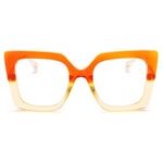 Melpomenia Oversized Blue Light Glasses for Women Fashion Big Frame Computer Gaming Eyeglasses with Clear Lens, A5 Orange - Yellow