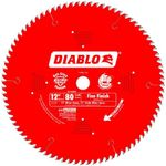 Freud D1280X Diablo 12-Inch 80 Tooth ATB Crosscutting Saw Blade with 1-Inch Arbor, One Size, Multi