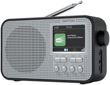 DAB DAB+ FM Portable Radio, Bluetooth, Alarm, Battery, Alarms, AUX, Headphone, 60 Presets (AZATOM Aspire Silver)