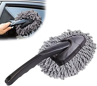 SwirlColor Car Duster, Microfiber, Soft, Wax-treated Fibers, Removable & Comfortable, Multifunctional, Plastic Handle, Cotton Head, Dust Removal Tool