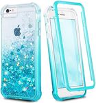 Ruky iPhone 6 6s 7 8 Case, Glitter Clear Full Body Rugged Liquid Cover with Built-in Screen Protector Shockproof Heavy Duty Girls Women Case for iPhone 6 6s 7 8 4.7 inches (Gradient Teal)