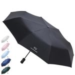 Senshuomy Windproof Travel Umbrella with 8 Sturdy Ribs,Compact and Foldable,One-Touch Automatic Opening and Closing Handle,Lightweight,Strong,and Portable(Black)