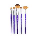 Royal & Langnickel Moderna, 5pc Oval Mop Variety Brush Set for All Painting Mediums, Includes - Mop, Fan & Half Moon Brushes Purple