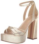 Sam Edelman Womens Kamille Ankle Strap Platform Heel, Gold Leaf, 8.5