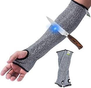 Résistance aux coupures Knit manches protection de niveau5,Slash résistant Sécurité de protection Bras manches avec fente pour pouce Aide à prévenir les égratignures Rayures les irritations de la peau