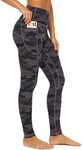 AMYTIS High Waisted Gym Leggings for Women UK,Stretch Soft Yoga Pants for Women, Tummy Control Workout Sports Exercise Running Leggings with Pockets