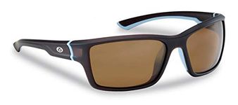 Flying Fisherman Cove Polarized Sunglasses with Matte Crystal Frames, Tobacco Amber Lenses, Medium