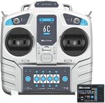 Lechnical RC Transmitter and Receiver, 6C-mini 2.4G 6CH Remote Controller Mode 2 Transmitter MC7RB V2 Receiver Radio System for SU27 RC Airplane Drone Multirotor Helicopter Car Boat