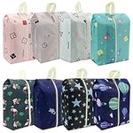 Travel Shoe Bags Waterproof Portable Shoe Storage Pouch with Handle for Men & Women (8 Pack Cute Pattern 2)