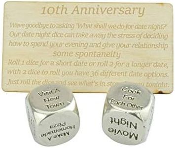 TIN Date Night Dice 10th Anniversary 100% Pure Tin - Create a Unique 10th Anniversary Date Night
