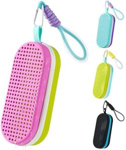 MSNATURALLY Swim Goggles Case For Swimming Goggles, Silicone Protective Cases with Drain Hole for Women Men Kids, Beach Accessories Must Haves, Purple and Green