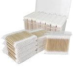 Organic Cotton Swabs 800 Count - Garrelett Biodegradable & Natural Bamboo Cotton Buds For Ear - Ear Sticks with A Storage Box Included - Strong 100% Pure Cotton Stick for Arts & Crafts, Daily Cleaning