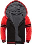 V VALANCH Boys Hoodie Zip Up Fleece Lined Jacket Warm Sherpa Hooded Sweatshirts for Boys Girls 6-15 Years