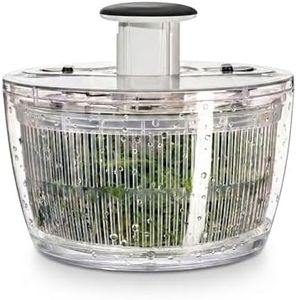 Cove Carol Large Salad Spinner, One-Handed Press-Type Vegetable Dryer, Built-in Filter Suitable for Fruits, Lettuce, and Vegetables; Salad Spinner, Lettuce Spinner 6.3 QT, Black