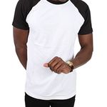 Urban Classics Men's Raglan Contrast Tee T-Shirt, White/Black, L