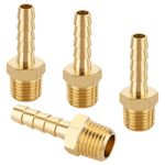 KOOTANS 4pcs 1/4" Hose Barb to 1/4 NPT Male Brass Quick Coupler Air M Type Fitting Quick-Connect Fitting