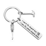 UJIMS Carpenter Gift Woodworking Keychain Hammer Charm Jewelry for Handyman Woodworker Dad Boyfriend Gift (Woodworking Keychain)