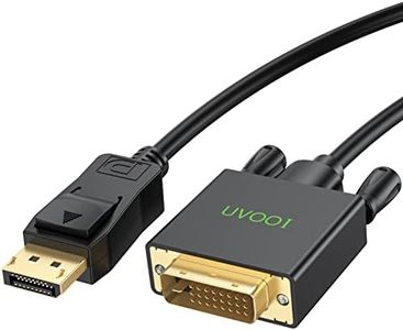 UVOOI DisplayPort to DVI Cable 10ft (DP to DVI-D Cable), Display Port to DVI-D Cable Adapter Compatible with PC, Laptop, HDTV, Projector, Monitor, More- Gold-Plated