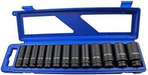 US Pro 13pc 1/2'' Dr 12 Sided Metric Deep Impact Socket Set Sockets 1683