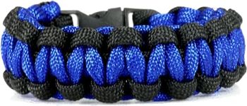 ebull international paracord bracelet thin blue line tactical army survival for men women unisex adult pack of 1 size 7.5 inch, no gemstone