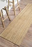 NR Home Stores Braided Reversible Carpets for Home Handwoven Carpet Mat Bed Side Runner Kitchen Rugs Rug for Living & Bedroom Floor Covering Mat Anti Slip Runner Rug, 2x6 Feet, Jute