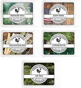 Earth Scents - Nature Blend - Wax Warmer Melts Cubes, 5 Pack Assortment. 16 Ounces. 100% All American Natural Soy. Paraffin-Free. Fir Tree - Pine Forest - Rosemary Mint - Palo Santo
