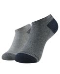 Jockey 7506 Women's Cotton Nylon Blend Solid Low Show Socks with Stay Fresh Treatment_Charcoal Melange & Mid Grey Melange_FREE SIZE