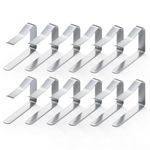 12 Pcs Table Cloth Clips for Outside Table - Stainless Steel Tablecloth Clips, Fits for 1.5” Thick Outdoor Tables, Metal Clamps for Picnic Table Clips, Dining Table Cloth Holder