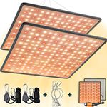 SEAMETAL 2 Pack LED Grow Lights Full Spectrum 300W Indoor Plant Growing Lamp Hydroponics Led Grow Light Fixtures for Hydroponic Seedling Veg and Greenhouse Flower