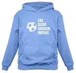 Tstars Eat Sleep Soccer Hoodie Ball Player Fans Sweatshirt Hoodies for Boys Men Medium California Blue