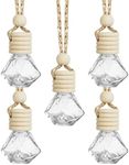 iolory 5PCS Car Air Fresheners,Essential Oil Car Air Freshener,8ml Car Hanging Diffuser Bottle,Empty Refillable Clear Glass Essential Diffuser,Auto Decoration,Suitable for Various Car (Diamond)