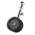 CZC AUTO Heavy Duty Tire Pressure Gauge, ANSI B40.1 Accurate Mechanical Air Gage, Chrome Plated Brass Stem Rotating Single Chuck Dial Wheel Pressure Tester for Motorcycle Bike Car RV Bicycle, 0-60PSI