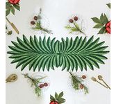 Made for you Beautiful Beaded Table Runner Craftsmanship |Pack of 1 Measure 13 * 36 Inches| Thanksgiving - Occasional Decoration (Green Colour)