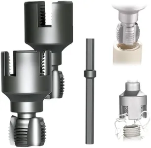 Pipe Thread Cutting Tool, 2025 Upgraded Electric Drill Compatible PVC Pipe Threader Kit, 1/2" 3/4" Pipe Threading Tool for Plumbing DIY Repairs (1/2"+3/4")