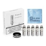 Innokin 5 Pcs Prism S Coil 1.5 ohm, for Endura T20S /EZ WATT Tank Kit, Original Atomizer Heads Replacement Coils, with ULBRE Cleaning Cloth + Vapeband, E Cig Vape Pen Accessories,Genuine Long Lasting