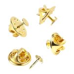 FURE Metal Badge/Enamel Back pins - Butterfly Pins - 8mm Long (Brass) - Pack of 50 Pieces